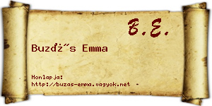 Buzás Emma névjegykártya